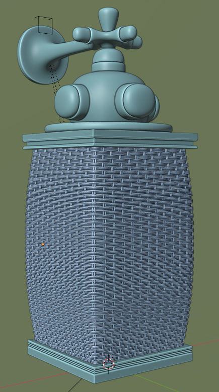 Wall lamp wicker 3D model_2