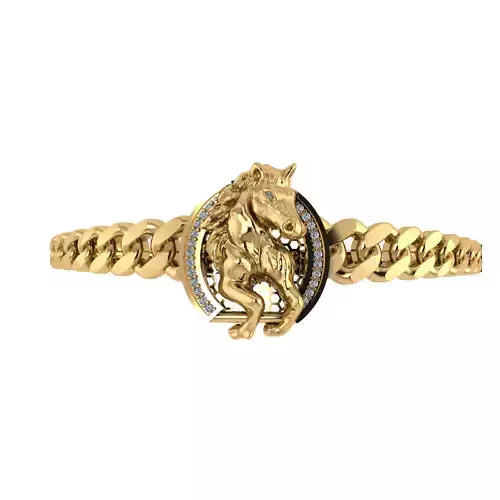  Horse bracelet 3D printable for gold and silver