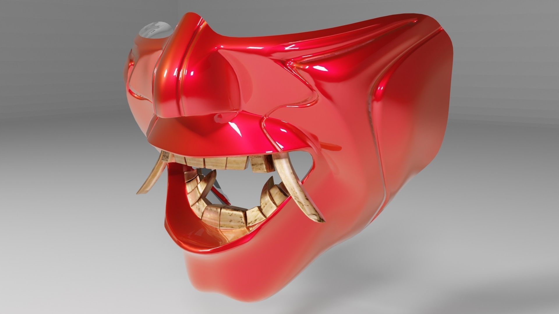 hannya mask low-poly Low-poly 3D model_1