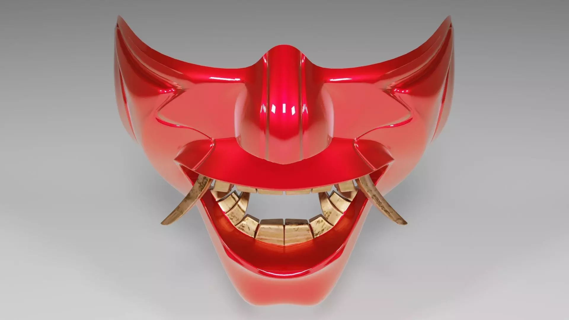 hannya mask low-poly Low-poly 3D model_0