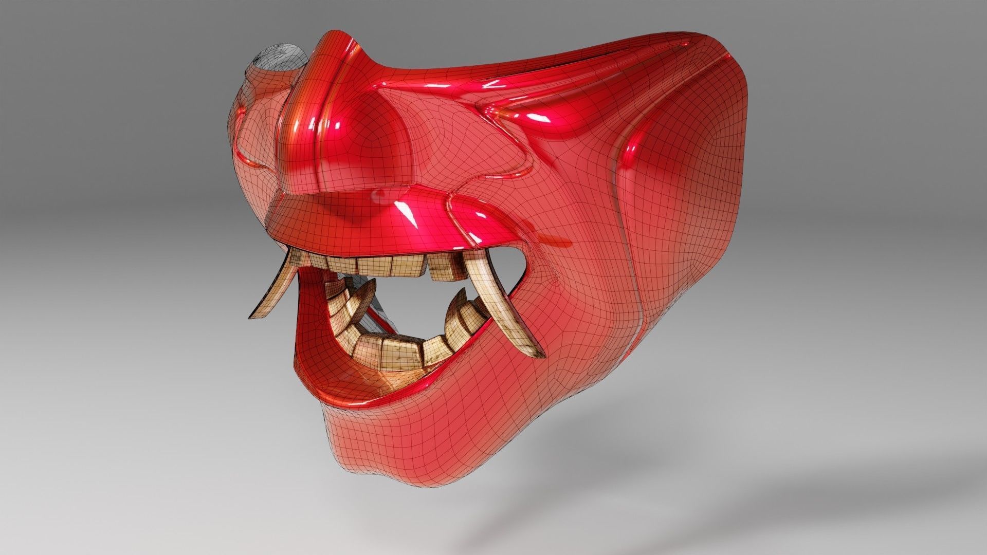 hannya mask low-poly Low-poly 3D model_5