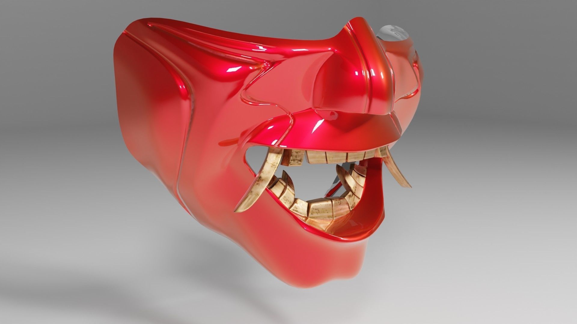 hannya mask low-poly Low-poly 3D model_2