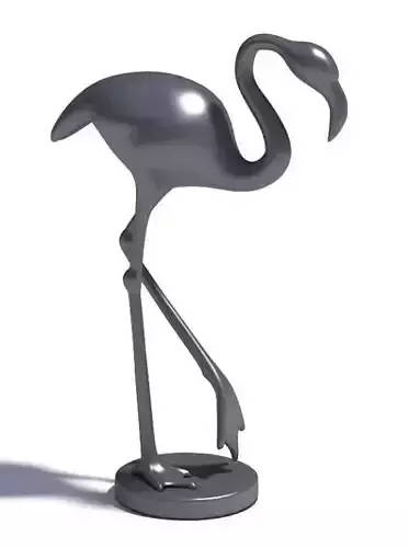 Shiny Flamingo Sculpture