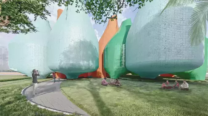 Parametric Design - Architectural Scene Low-poly 3D model