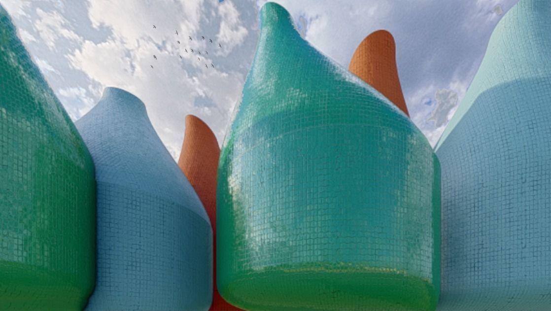 Parametric Design - Architectural Scene Low-poly 3D model_2