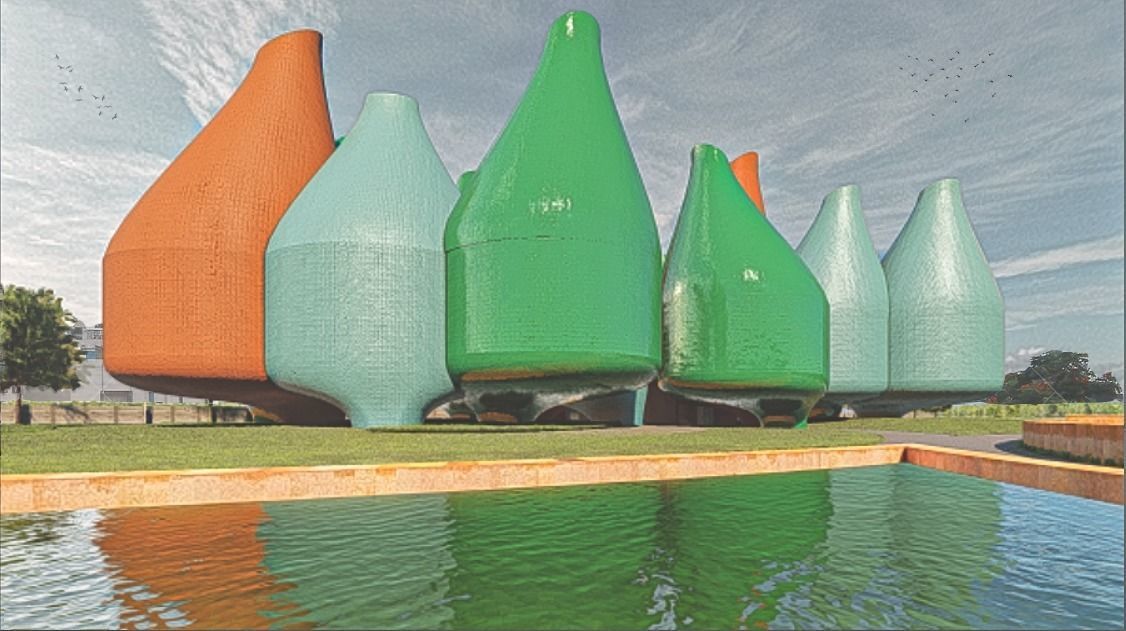 Parametric Design - Architectural Scene Low-poly 3D model_3