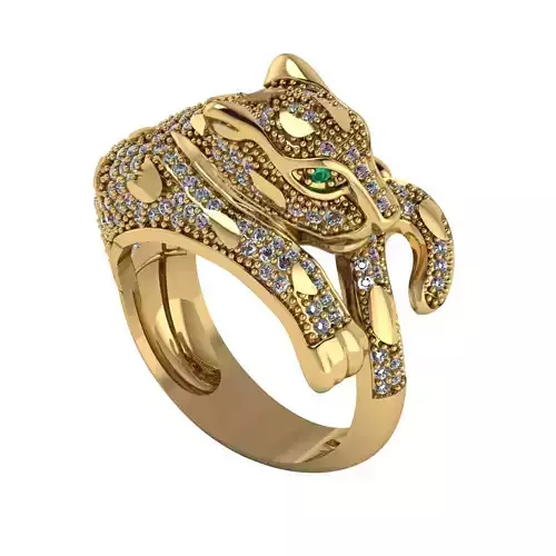 Panther ring 3D printable for gold and silver 
