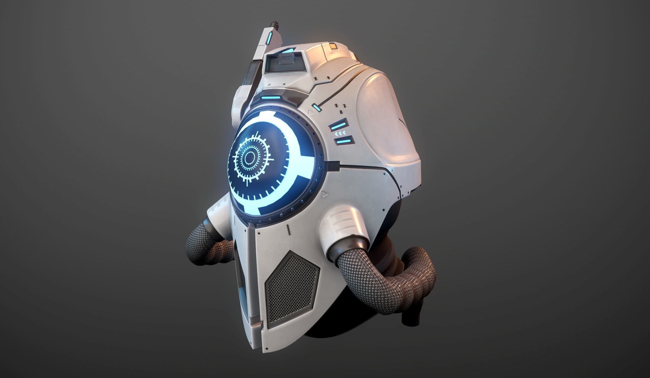 Sci fi alien futuristic helmet da1 3D model_11