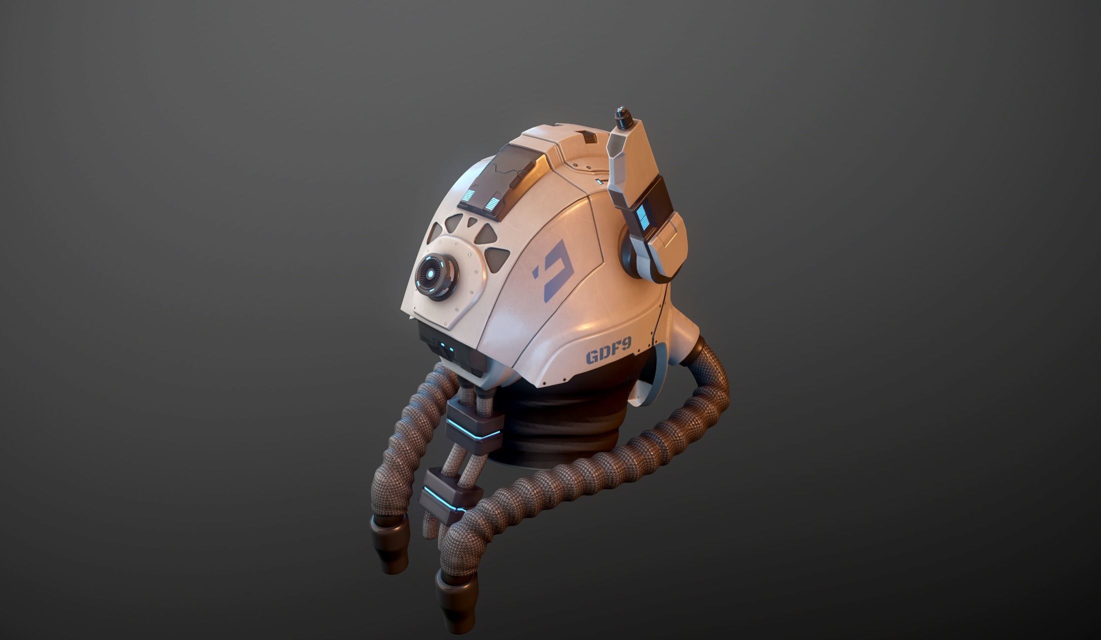 Sci fi alien futuristic helmet da1 3D model_10