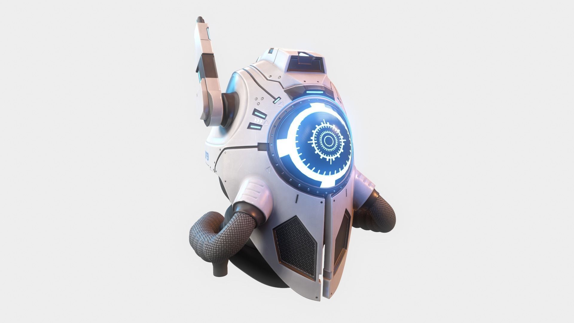 Sci fi alien futuristic helmet da1 3D model_20