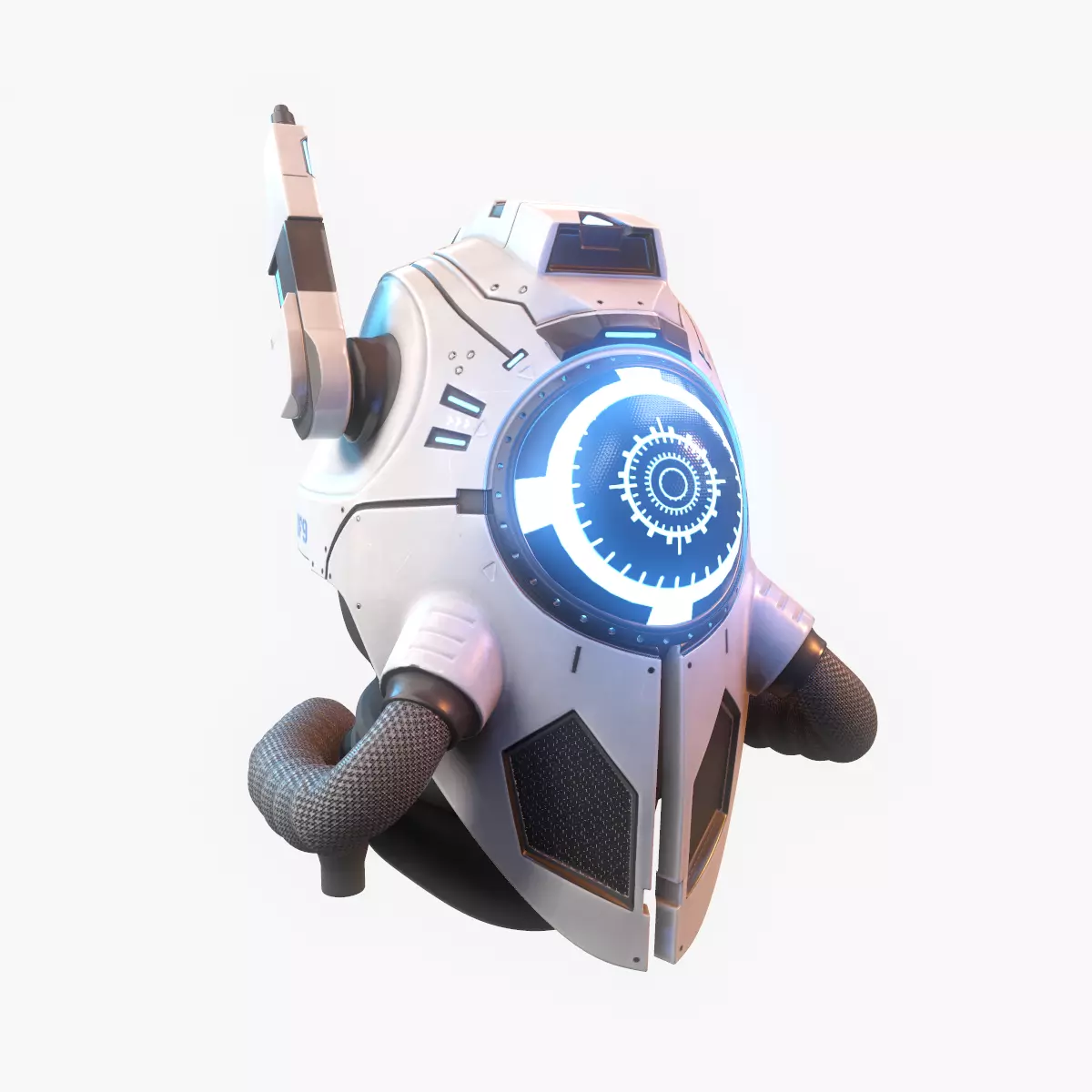 Sci fi alien futuristic helmet da1 3D model_0