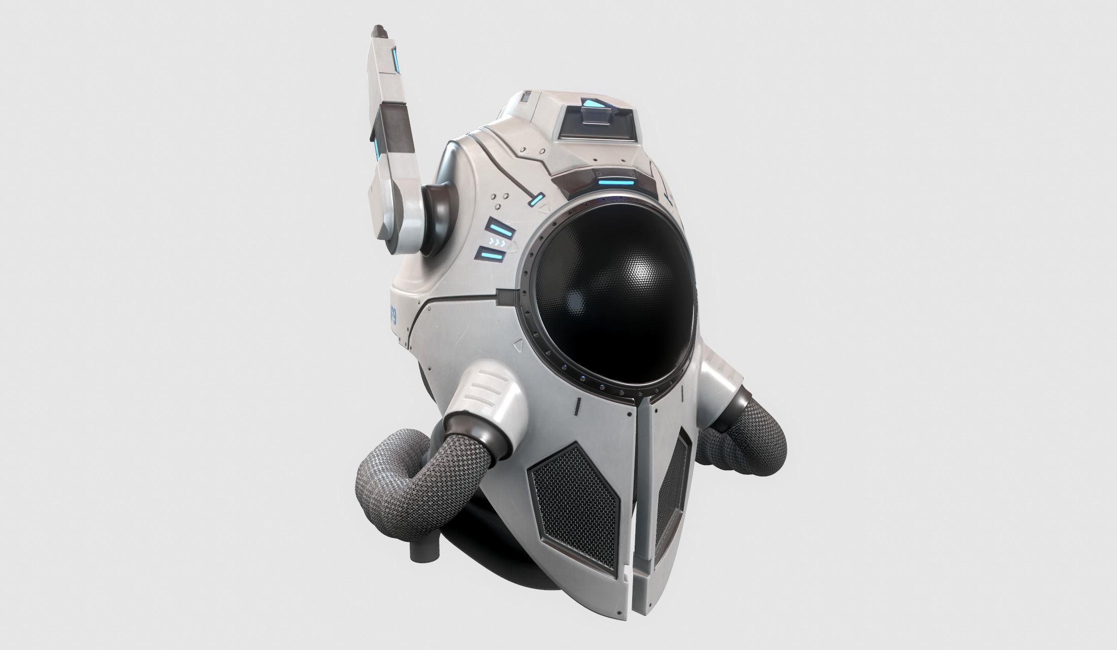 Sci fi alien futuristic helmet da1 3D model_13