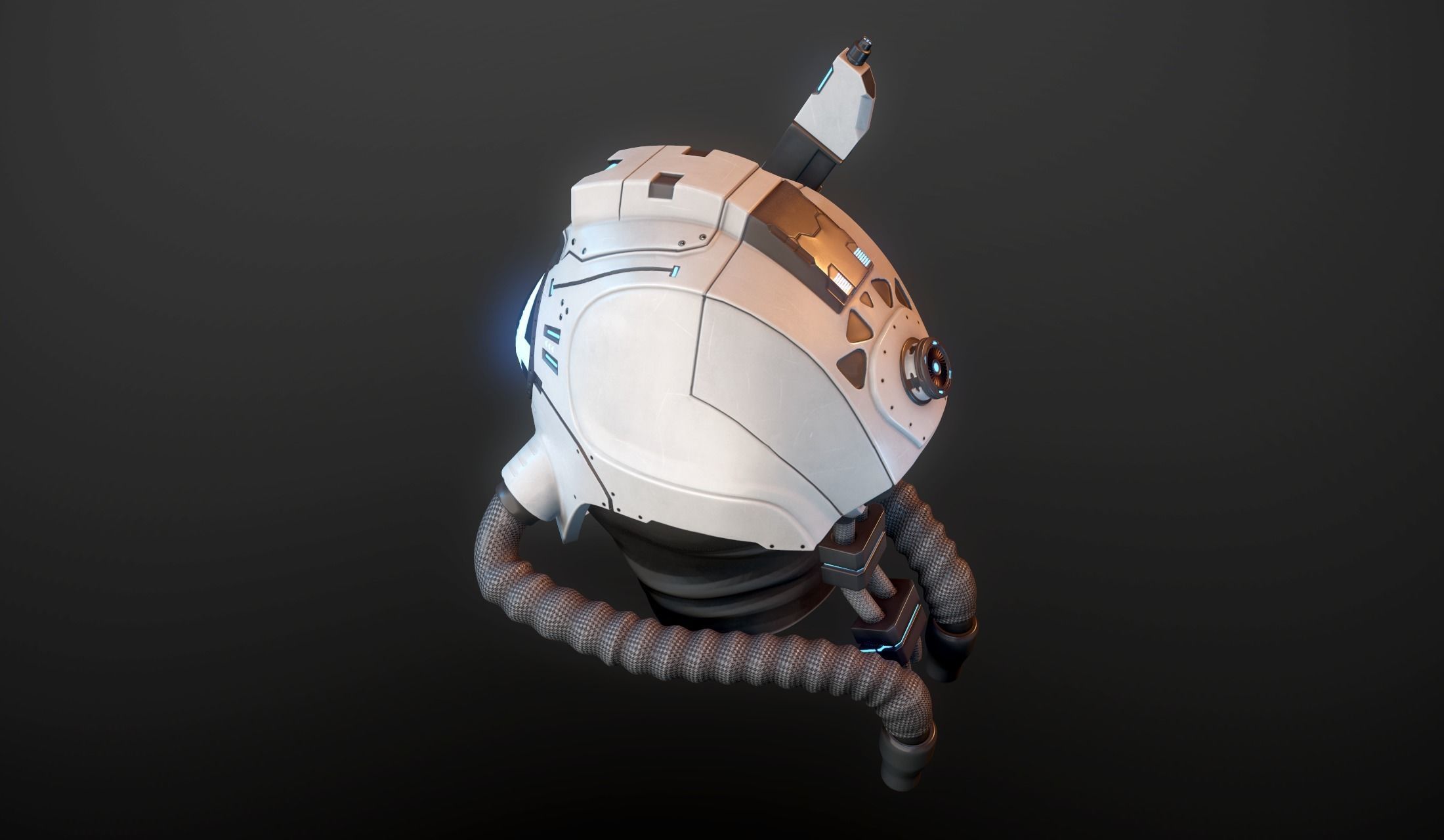 Sci fi alien futuristic helmet da1 3D model_9