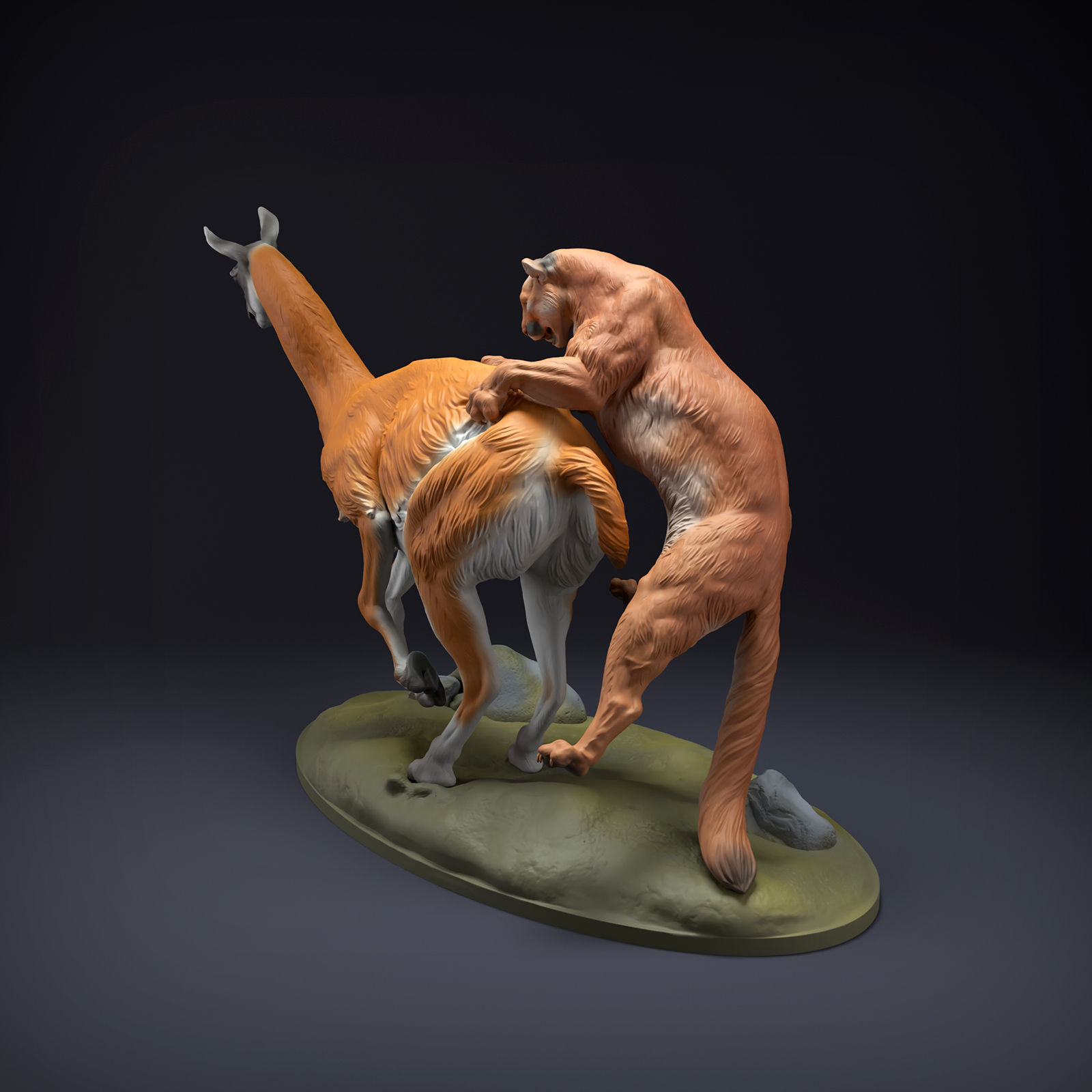 Mountain Lion Guanaco Hunt for 3D Printing 3D print model_2