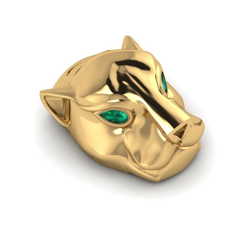 Panther pendant 3D printable for gold and silver 3D print model_2