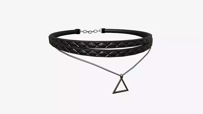 Gothic Collar F01 Black Silver - Character Fashion Design Low-poly 3D model