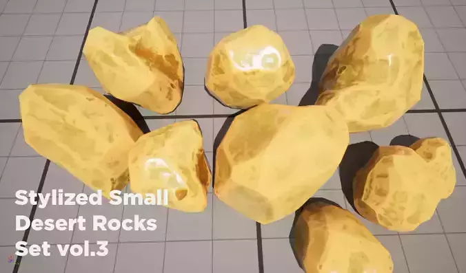 Stylized Small-Size Desert Rocks Set vol 03
