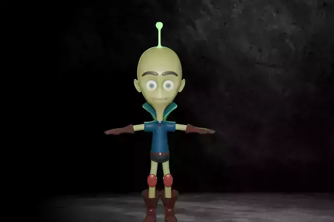 cartoon Alien  Free low-poly 3D model