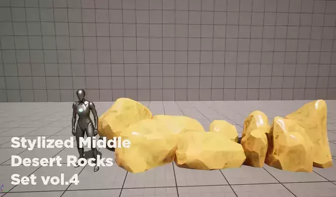 Stylized Middle-Size Desert Rocks Set vol 04