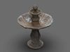 Round garden fountain Low-poly 3D model_1