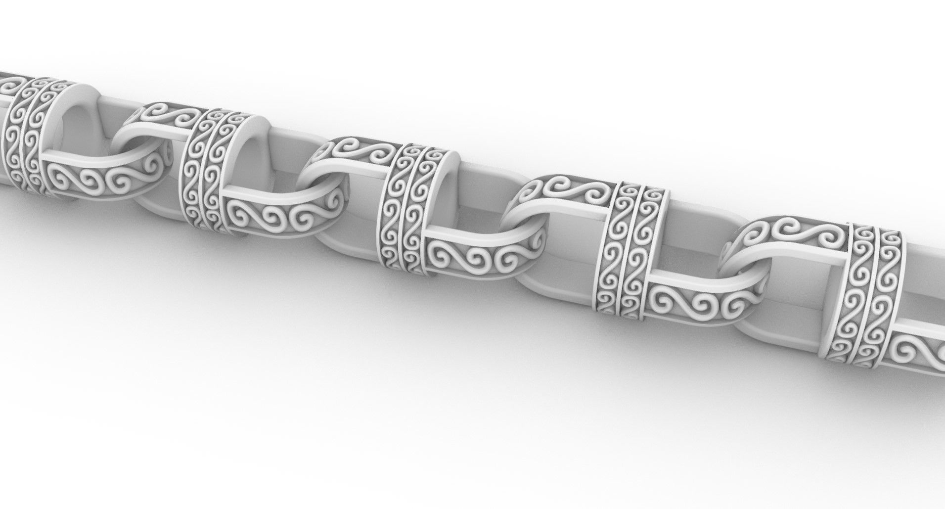 swirl link belcher  3D print model_3