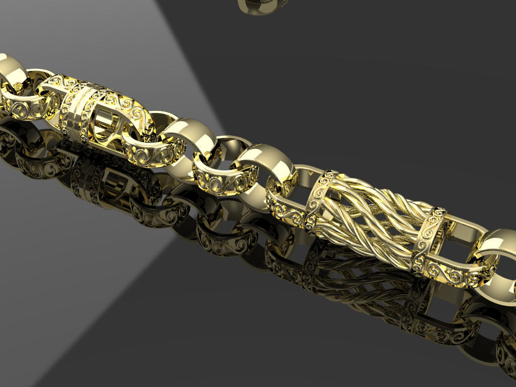 swirl link belcher  3D print model_2