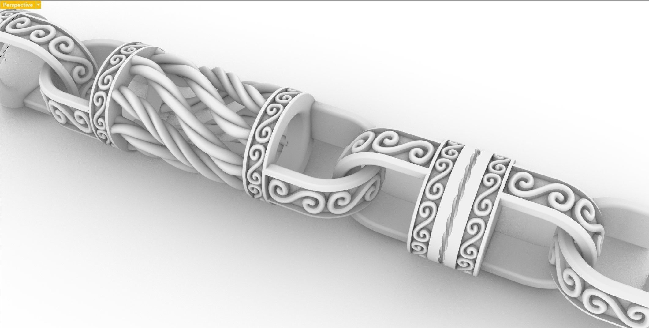 swirl link belcher  3D print model_6