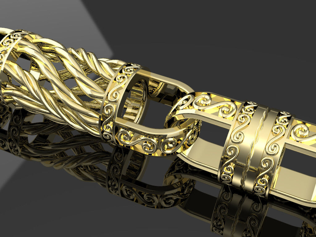 swirl link belcher  3D print model_1