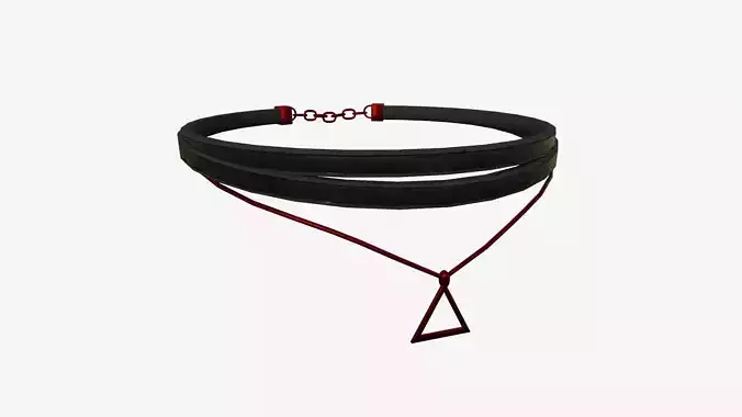 Gothic Collar F03 Black Red - Character Fashion Design Low-poly 3D model