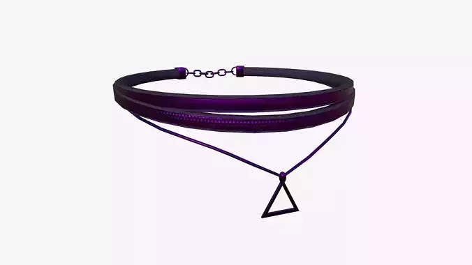 Gothic Collar F04 Purple - Character Fashion Design Low-poly 3D model