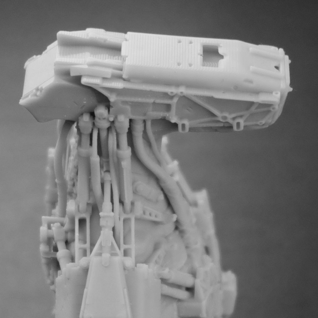 Hammerhead futuristic bust made of metal 3D print model_2