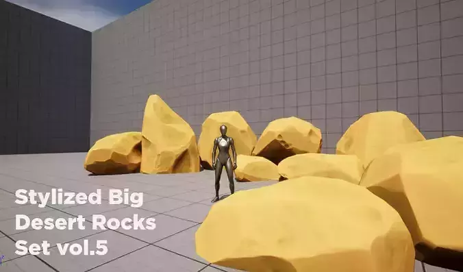 Stylized Big-Size Desert Rocks Set vol 05