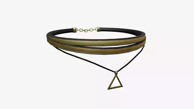 Gothic Collar F06 Gold - Character Fashion Design Low-poly 3D model