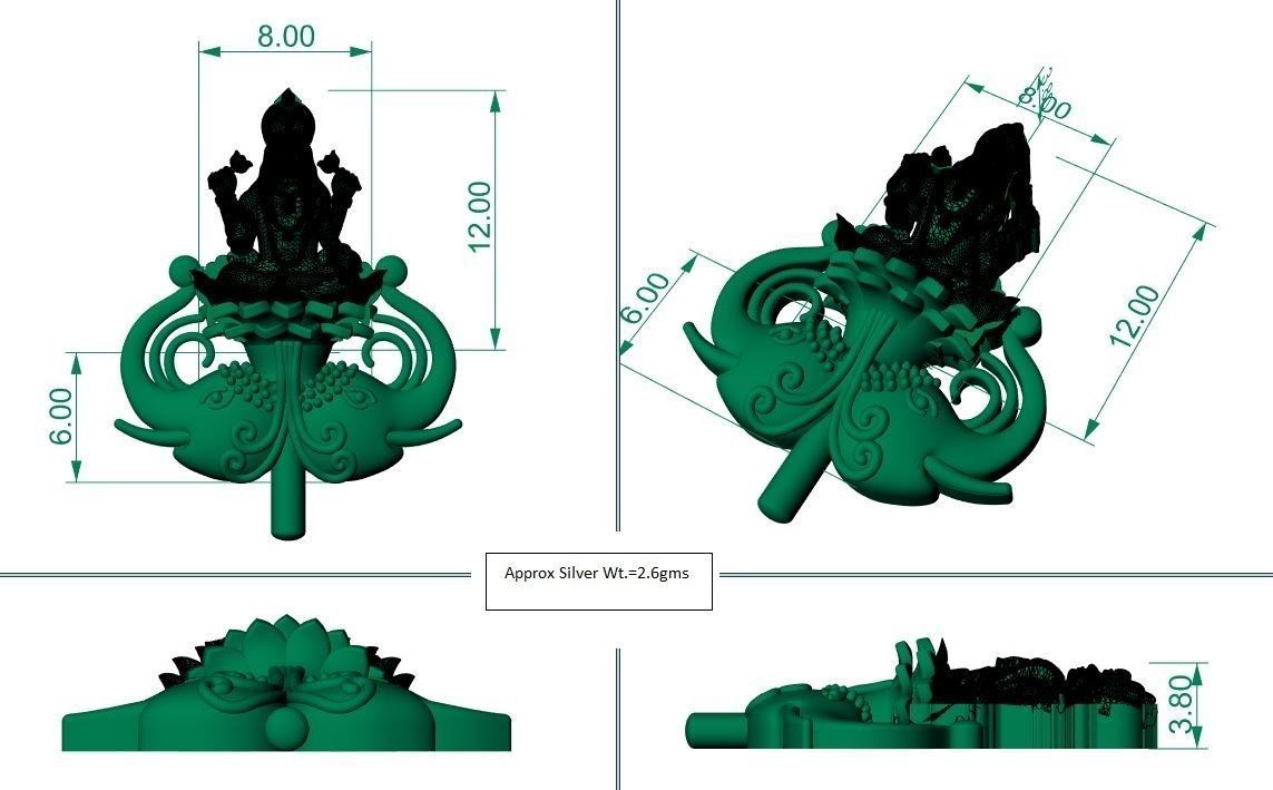 Lord Vishnu Band for hand 3D print model_1