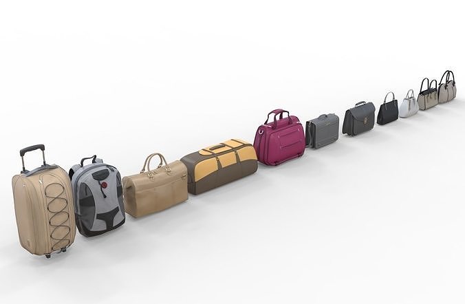 Suitcase travel Fashion Bags backpack 3D model