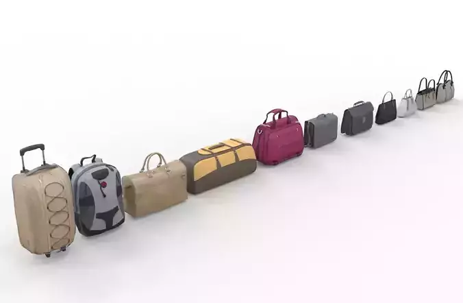 Suitcase travel Fashion Bags backpack 3D model