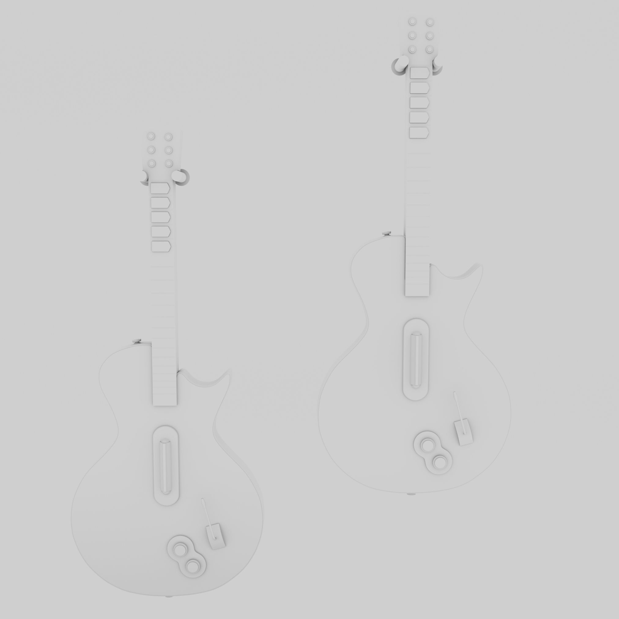 Guitar Hero Guitar 3d model 3D model_11