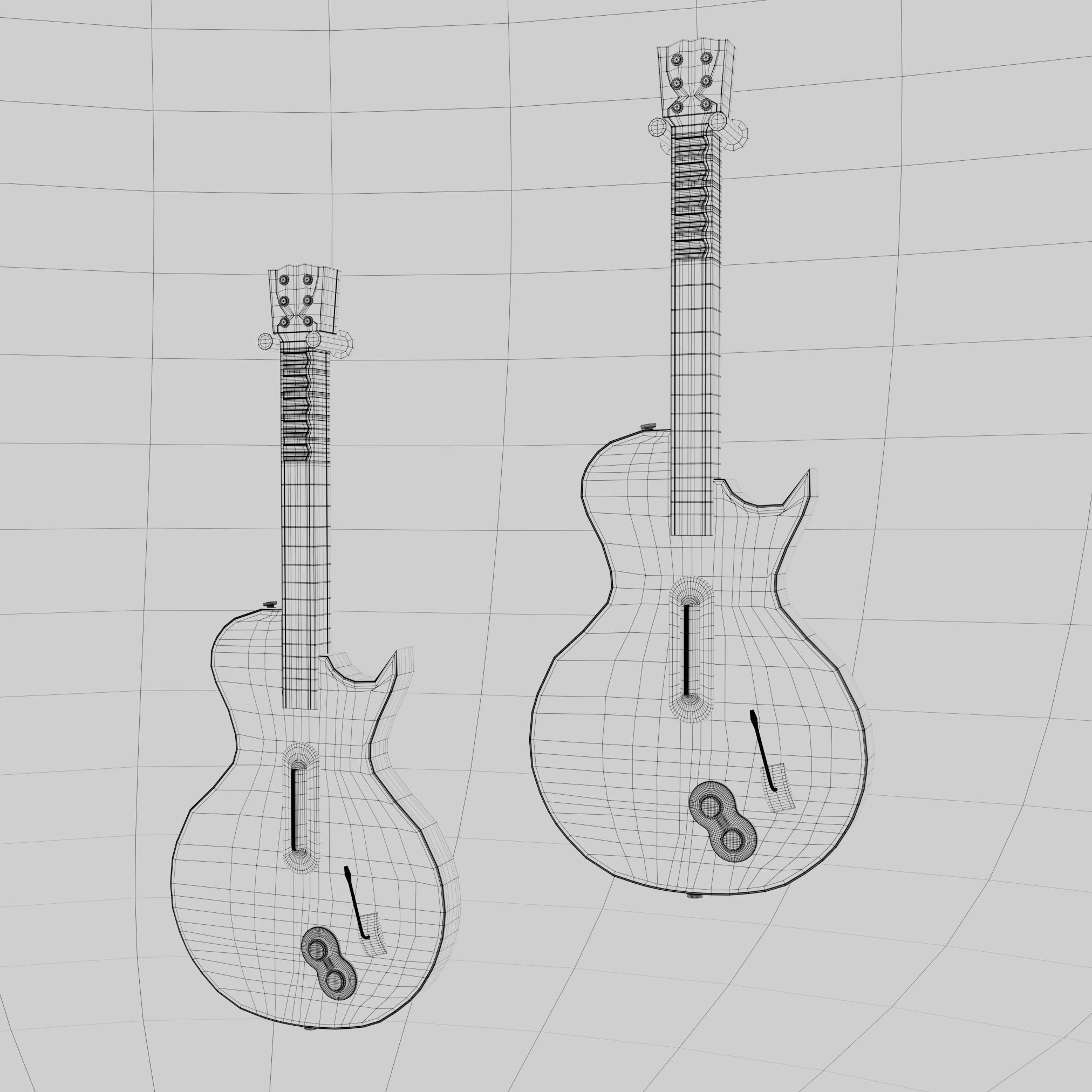 Guitar Hero Guitar 3d model 3D model_7