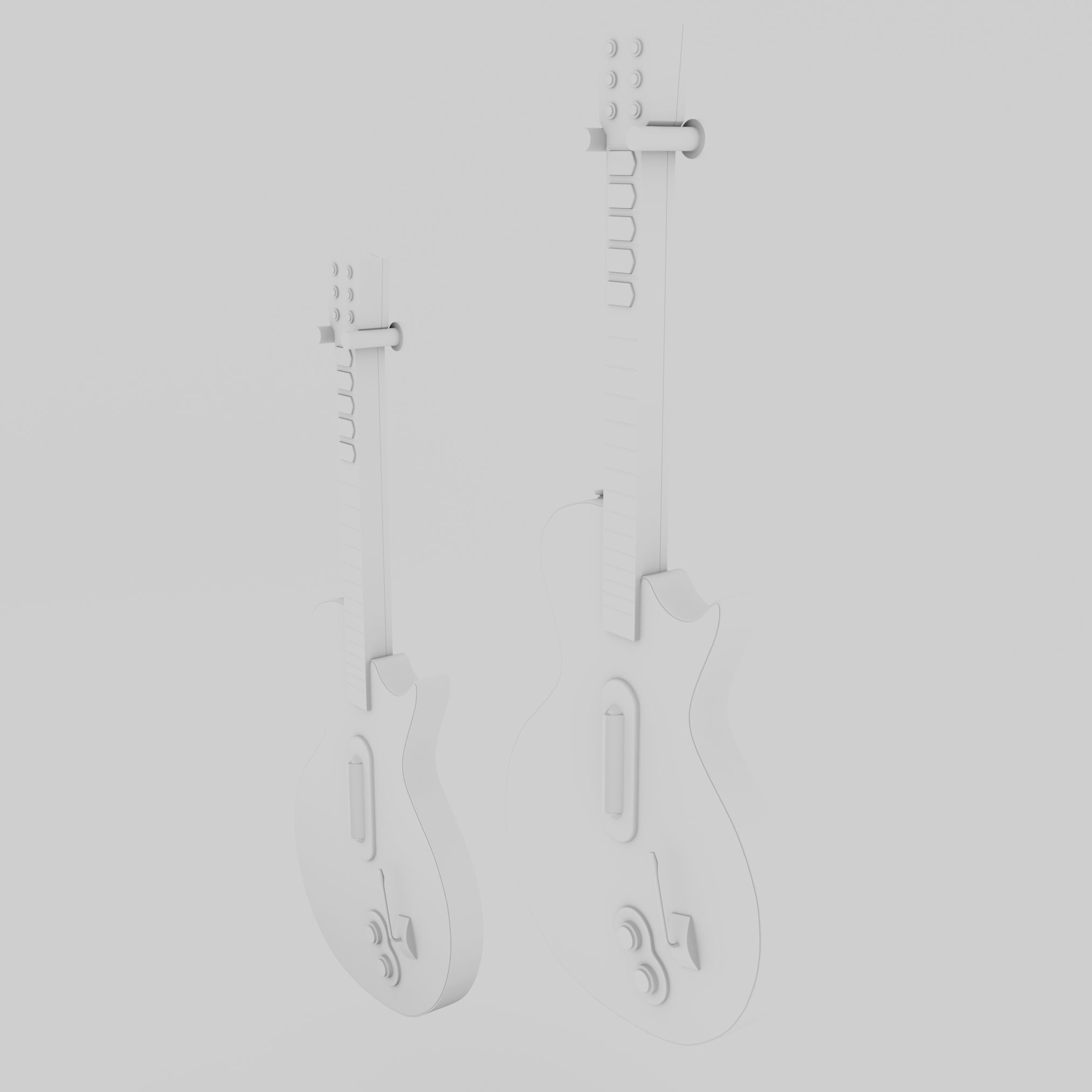 Guitar Hero Guitar 3d model 3D model_12