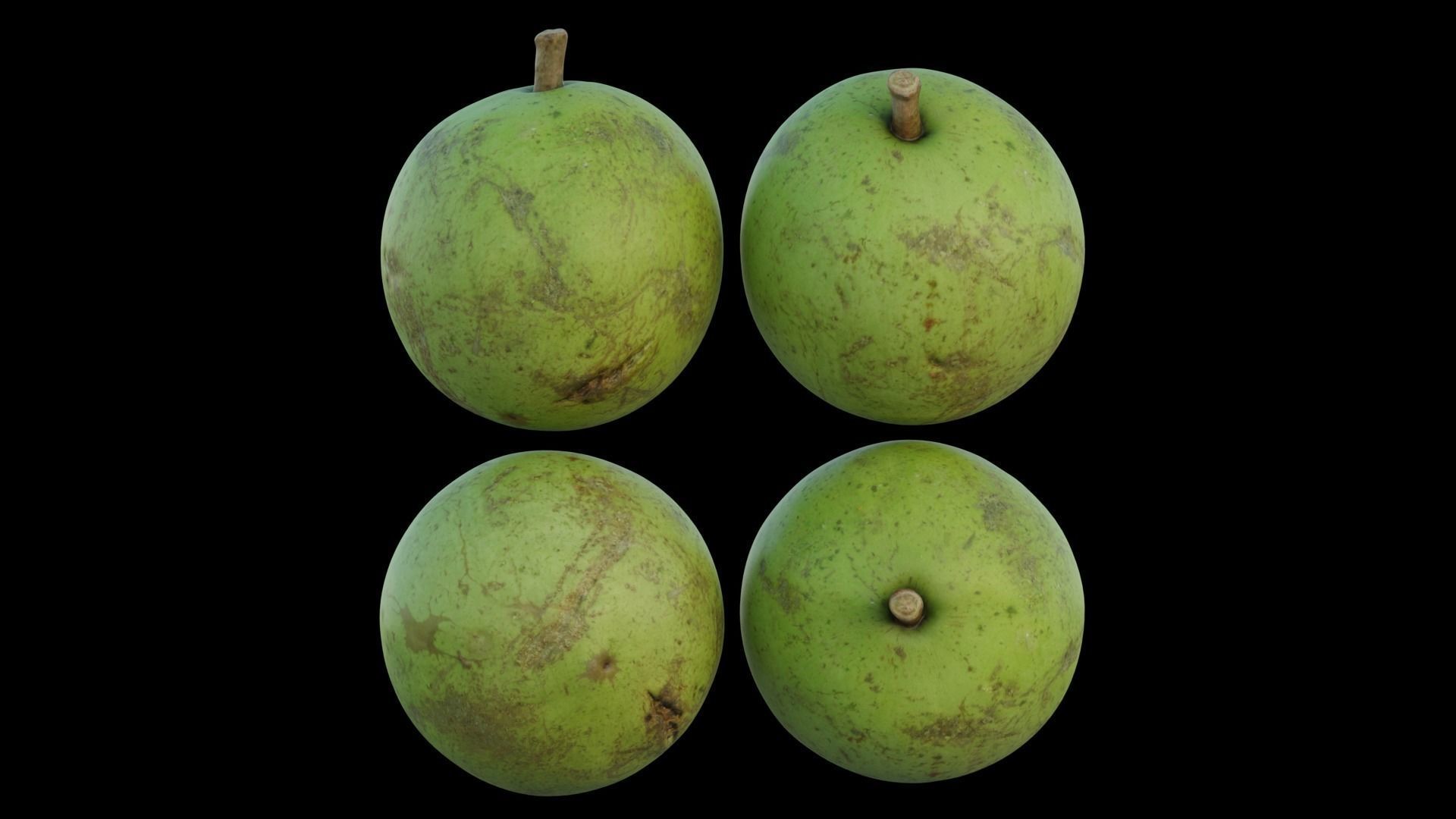 Pear shaped pyrifrom melon 3D model_4