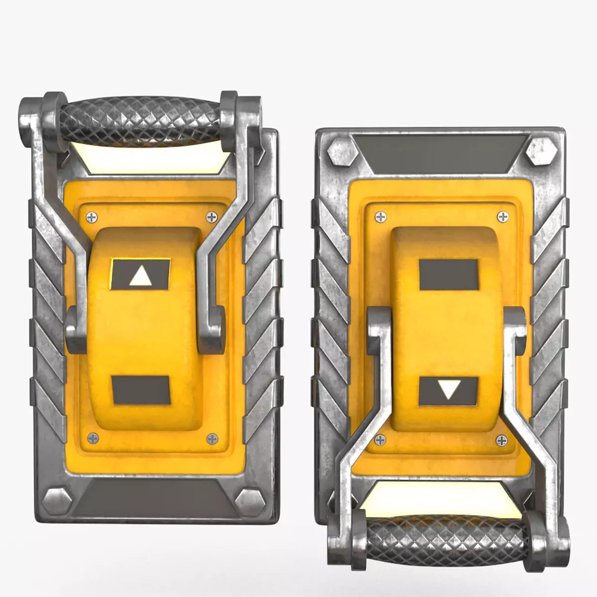 Industrial Power Switch Low-poly 3D model_0