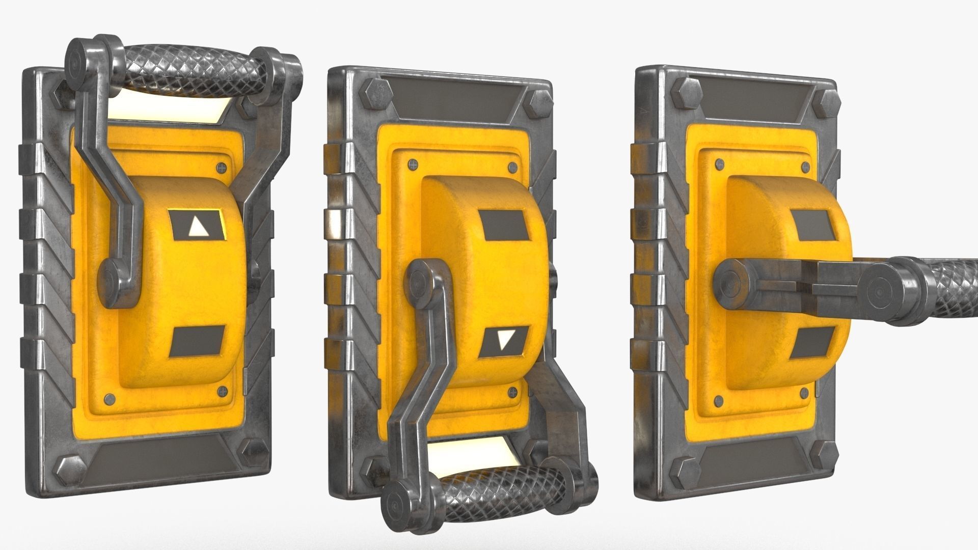 Industrial Power Switch Low-poly 3D model_7