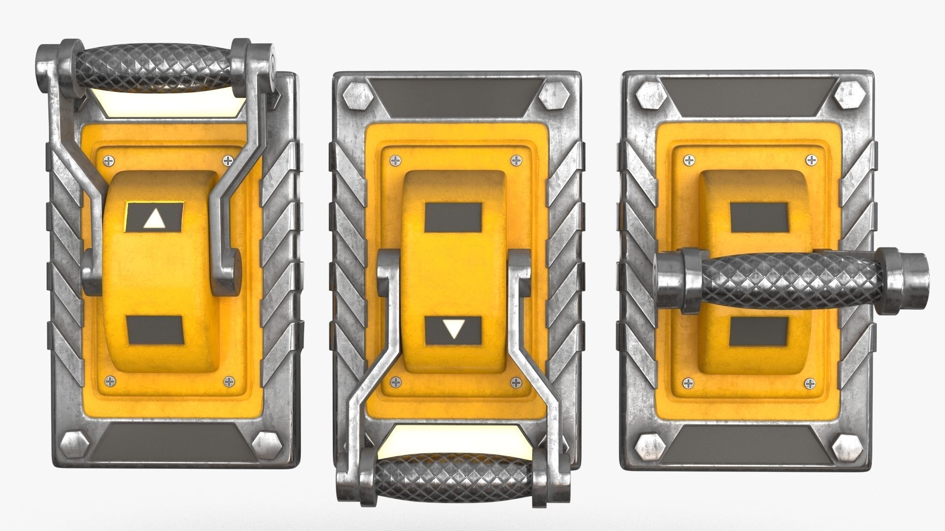 Industrial Power Switch Low-poly 3D model_6