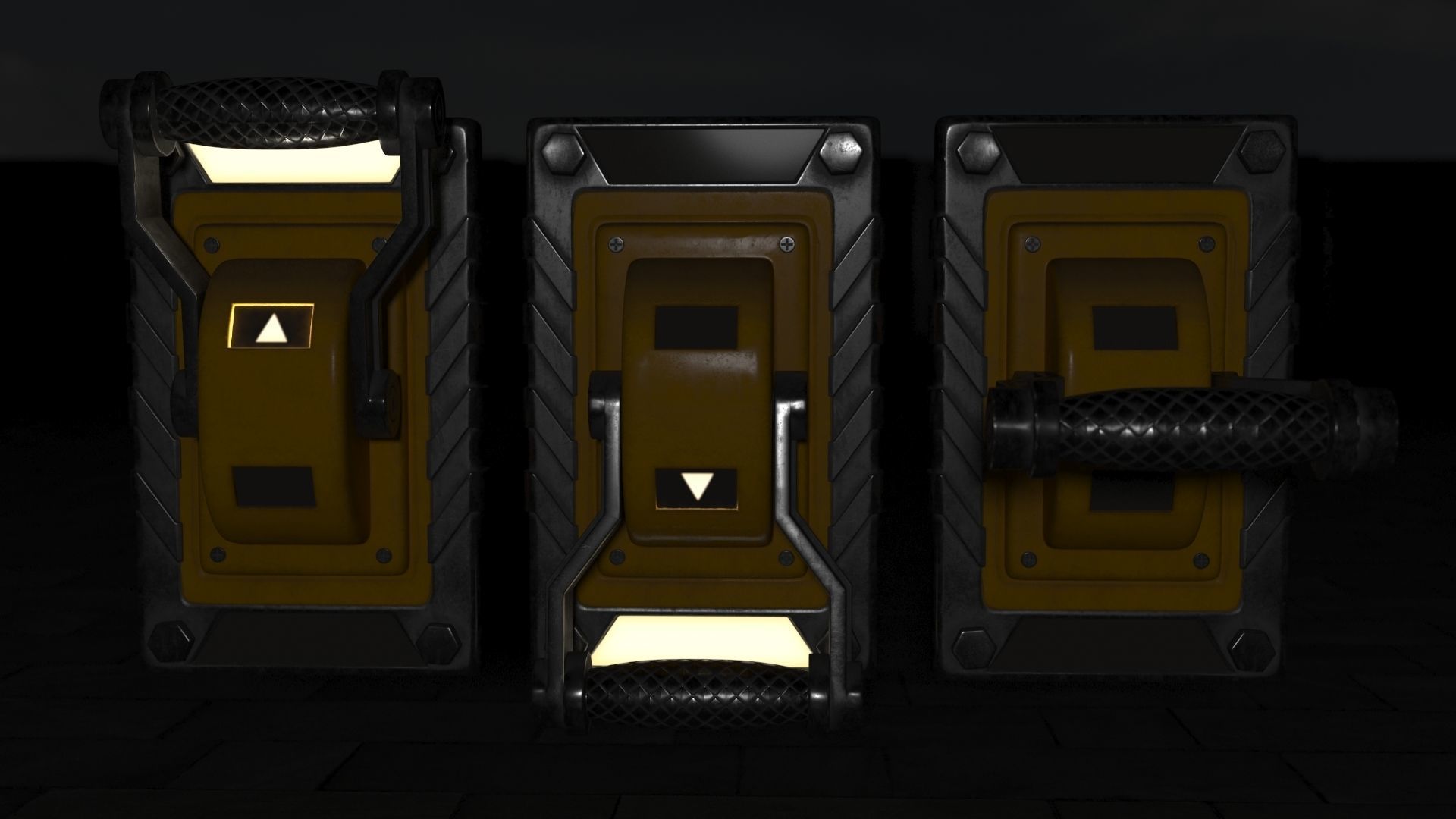 Industrial Power Switch Low-poly 3D model_3