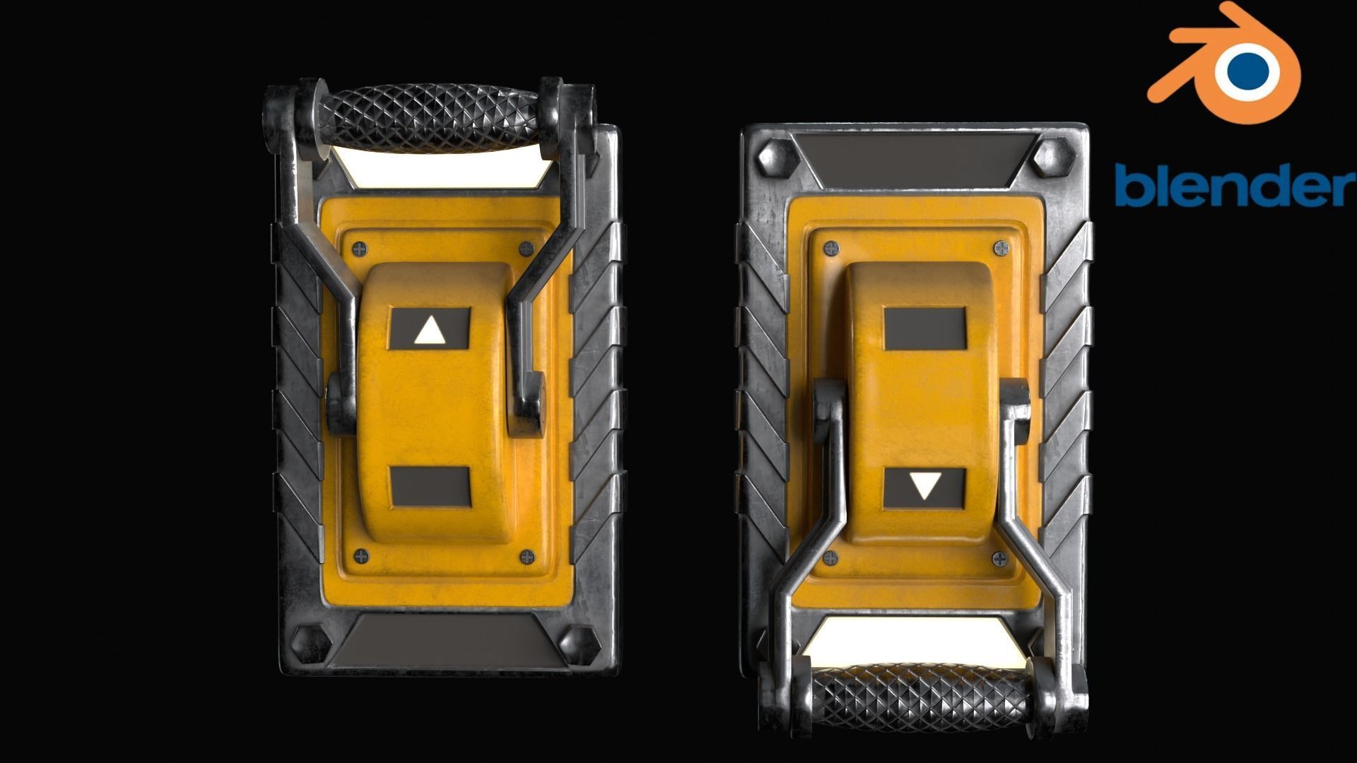 Industrial Power Switch Low-poly 3D model_4