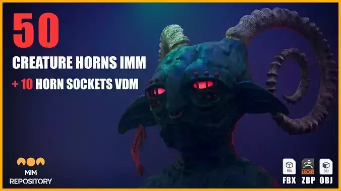 50 Creature Horns IMM - 10 Horn Sockets VDM