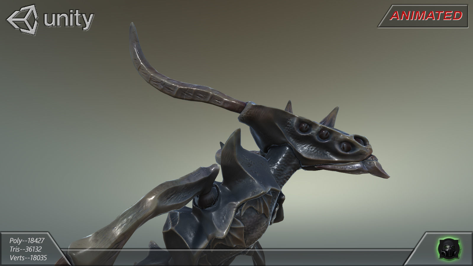 Alien Extraterrestrial Creature 08 Low-poly 3D model_6