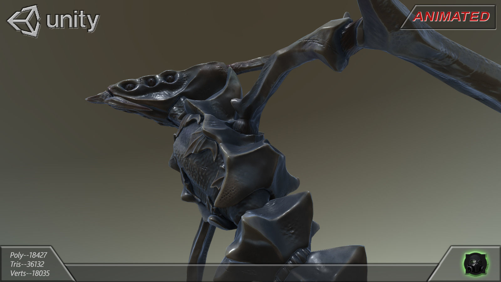 Alien Extraterrestrial Creature 08 Low-poly 3D model_13