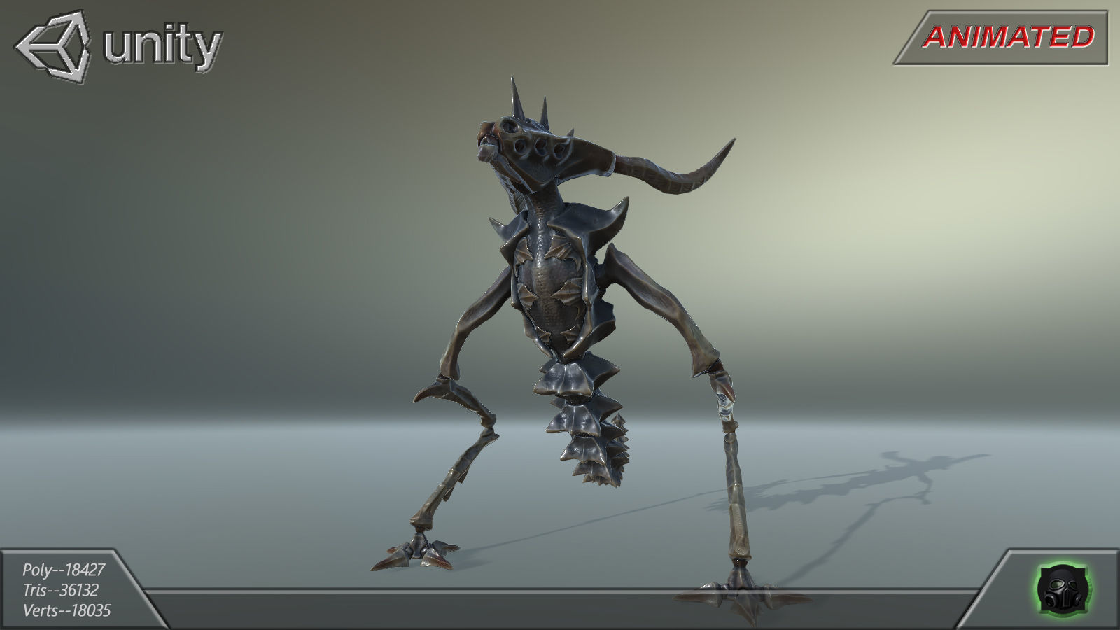 Alien Extraterrestrial Creature 08 Low-poly 3D model_12