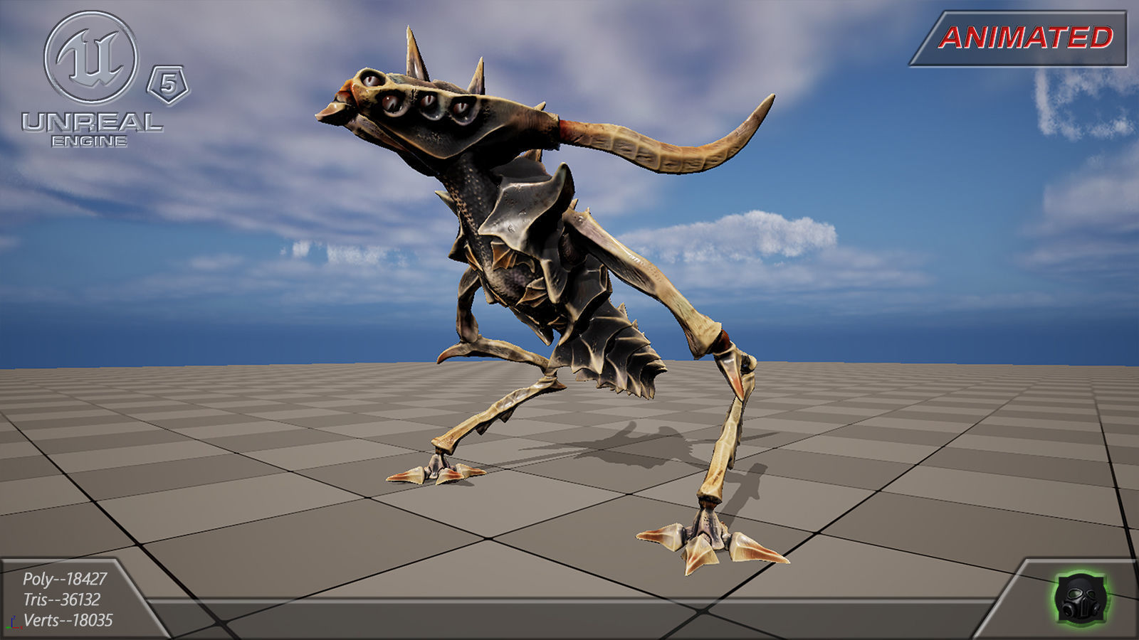 Alien Extraterrestrial Creature 08 Low-poly 3D model_7